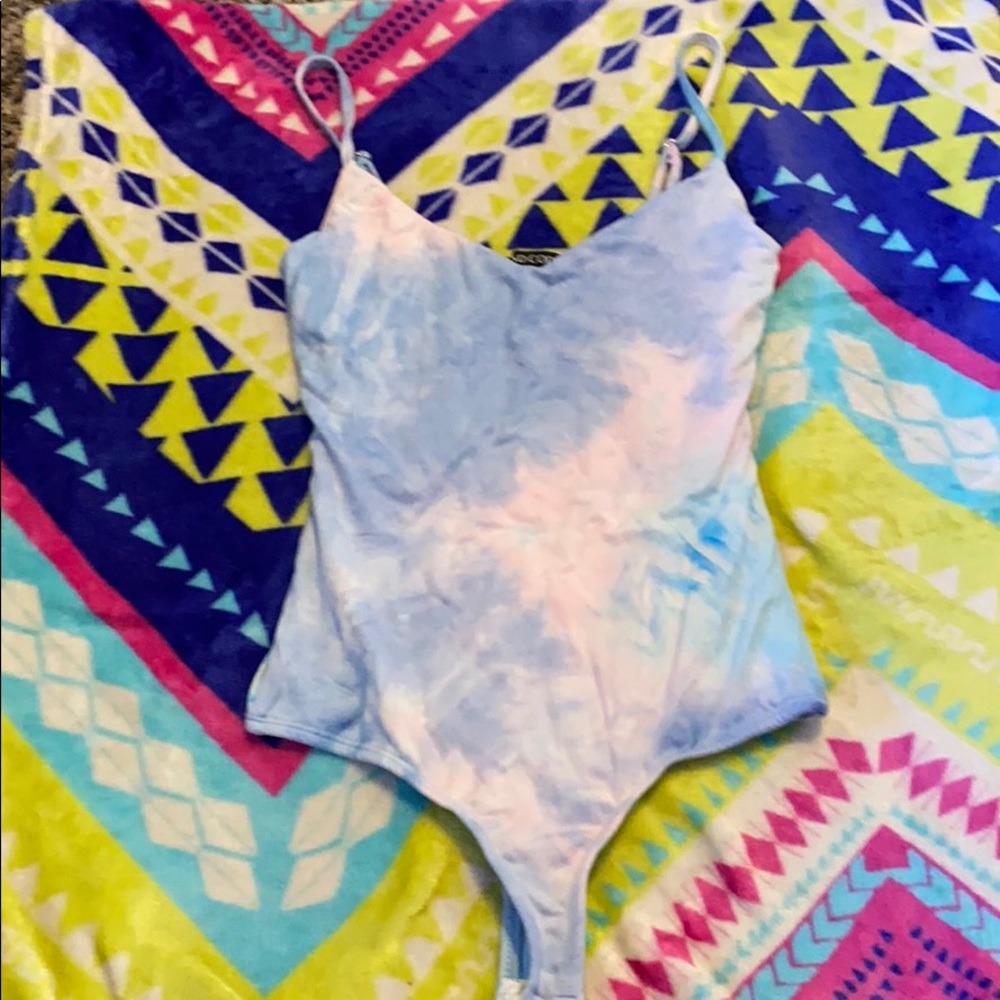 Teal body suit
